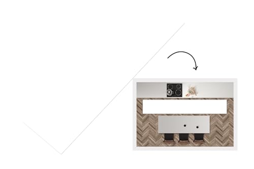 KitchenYeah© Läufer Küche 360x60 cm Küchenläufer Küchenmatte Waschbar rutschfest Kitchen Runner Antirutschmatten Matt Floor Waterproof Küchen Weiß - Farben - Neutral von KitchenYeah