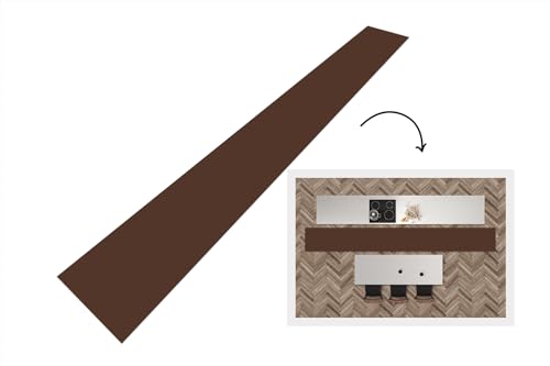 KitchenYeah© Läufer Küche 400x50 cm Küchenläufer Küchenmatte Waschbar rutschfest Kitchen Runner Antirutschmatten Matt Floor Waterproof Küchen Braun - Dunkel - Farben von KitchenYeah