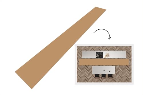 KitchenYeah© Läufer Küche 480x60 cm Küchenläufer Küchenmatte Waschbar rutschfest Kitchen Runner Antirutschmatten Matt Floor Waterproof Küchen Braun - Einfarbig von KitchenYeah