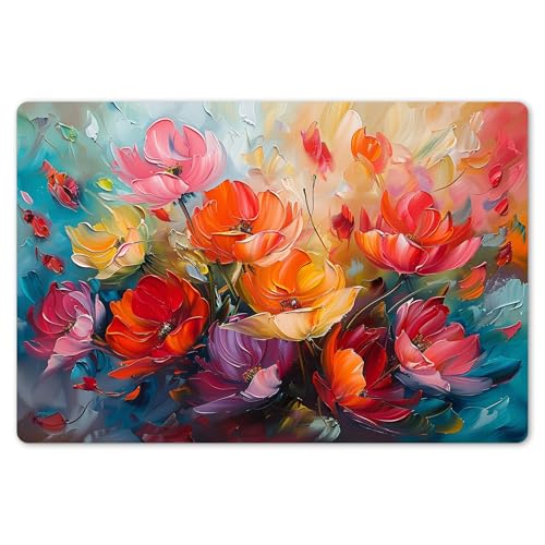 KitchenYeah© Platzsets Abwaschbar 6-Teilig 45x30 cm Tischsets Platzdeckchen Platzset Unterlage Tischset Esstisch Edle Tischunterlage Placemat Blumen - Farbenfroh - Malerei - Abstrakt - Kunst von KitchenYeah