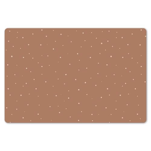 KitchenYeah© Platzsets Abwaschbar 6-Teilig 45x30 cm Tischsets Platzdeckchen Platzset Unterlage Tischset Esstisch Edle Tischunterlage Placemat Braun - Pastell - Tupfen von KitchenYeah