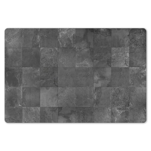 KitchenYeah© Platzsets Abwaschbar 6-Teilig 45x30 cm Tischsets Platzdeckchen Platzset Unterlage Tischset Esstisch Edle Tischunterlage Placemat Fliesen - Texturen - Schwarz - Weiß von KitchenYeah