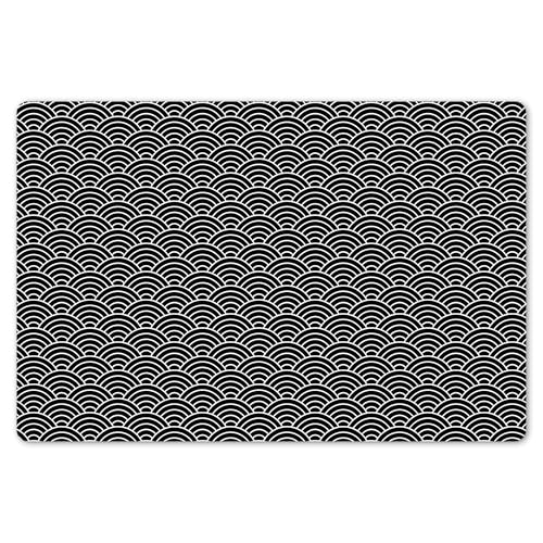 KitchenYeah© Platzsets Abwaschbar 6-Teilig 45x30 cm Tischsets Platzdeckchen Platzset Unterlage Tischset Esstisch Edle Tischunterlage Placemat Muster - Regenbogen - Schwarz - Weiß von KitchenYeah