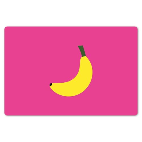 KitchenYeah© Platzsets Abwaschbar 6-Teilig 45x30 cm Tischsets Platzdeckchen rutschfeste Platzset Unterlage Tisch Set Esstisch Modern Placemats Banane - Gelb - Obst von KitchenYeah