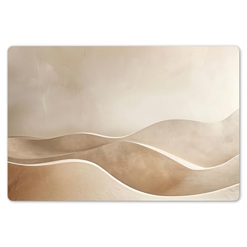 KitchenYeah© Platzsets Abwaschbar 6-Teilig 45x30 cm Tischsets Platzdeckchen rutschfeste Platzset Unterlage Tisch Set Esstisch Modern Placemats Beige - Natur - Abstrakt - Modern von KitchenYeah