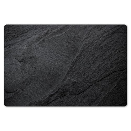 KitchenYeah© Platzsets Abwaschbar 6-Teilig 45x30 cm Tischsets Platzdeckchen rutschfeste Platzset Unterlage Tisch Set Esstisch Modern Placemats Beton - Schwarz - Industrie von KitchenYeah