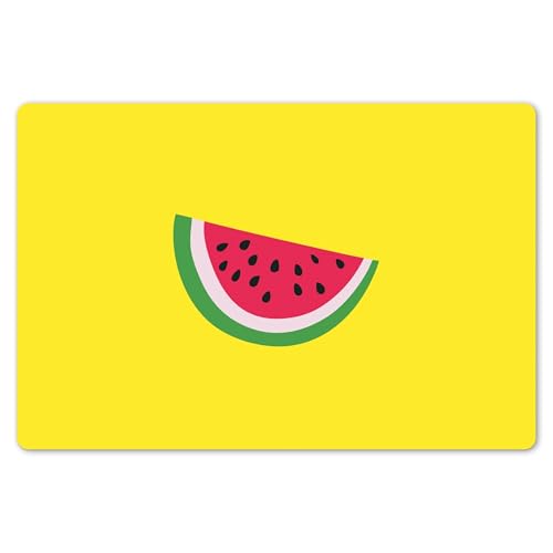 KitchenYeah© Platzsets Abwaschbar 6-Teilig 45x30 cm Tischsets Platzdeckchen rutschfeste Platzset Unterlage Tisch Set Esstisch Modern Placemats Obst - Wassermelone - Gelb von KitchenYeah
