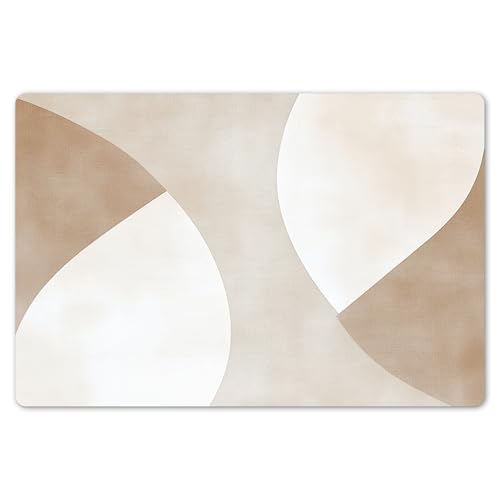 KitchenYeah© Platzsets Abwaschbar 6er Set 45x30 cm Tischsets Platzdecken Platzset Tischset Esstisch Tischuntersetzer Unterlagen rutschfest Braun - Japandi - Abstrakt von KitchenYeah