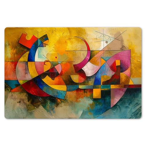 KitchenYeah© Platzsets Abwaschbar 6er Set 45x30 cm Tischsets Platzdecken Platzset Tischset Esstisch Tischuntersetzer Unterlagen rutschfest Kunst - Abstrakt - Ästhetisch - Farbenfroh - Kunst von KitchenYeah