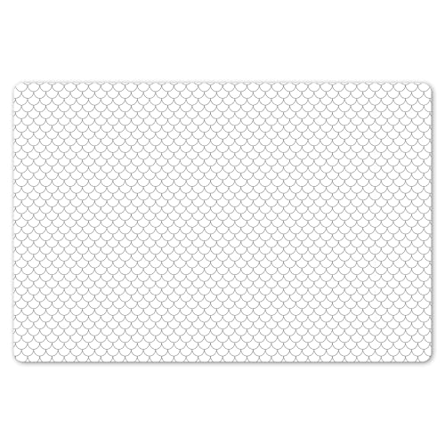 KitchenYeah© Platzsets Abwaschbare Placemats Set 6 45x30 cm Tischsets Platzdeckchen Platzset Tischset Esstisch Telleruntersetzer Waschbar Muster - Kacheln - Weiß - Minimalismus von KitchenYeah