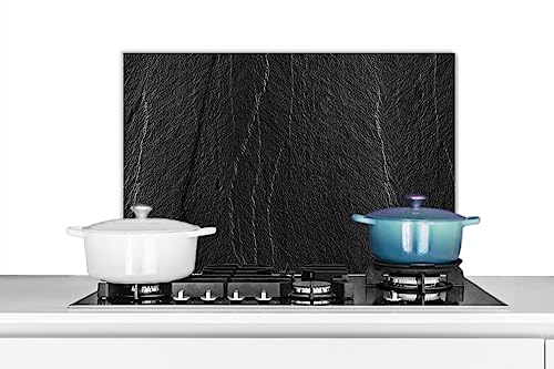 KitchenYeah© Spritzschutz Küchenrückwand Platte Küchen Zubehör Aluminium Platte Herd Spritzschutz WandverkleidungStein - Anthrazit - Dunkel - grau - 70x50 cm von KitchenYeah