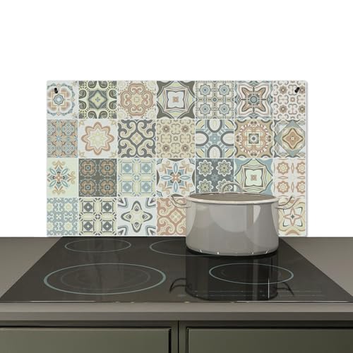 KitchenYeah© Spritzschutz Küchenrückwand Vinyl 91x52 cm Küche Wand Deko Küchenwand Rückwand, Ceranfeld Abdeckplatte Muster - Fliese - Mosaik von KitchenYeah
