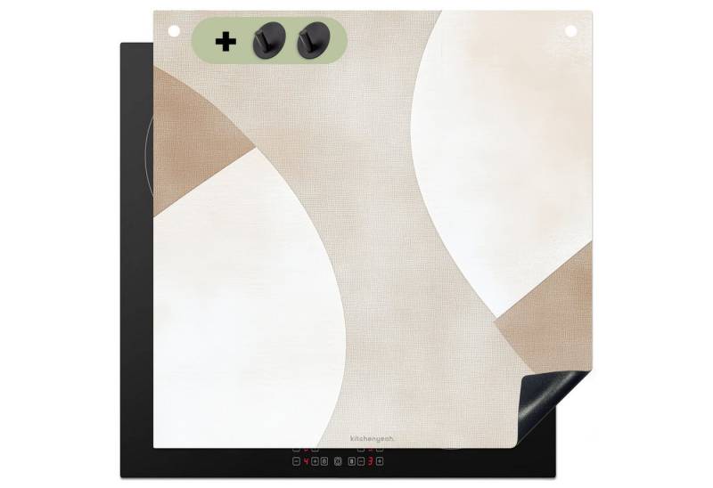KitchenYeah Küchenrückwand Braun - Japandi - Abstrakt - Beige, (1-tlg), Induktion Schutzmatte, Induktionsherd Abdeckung, 60x60 cm von KitchenYeah