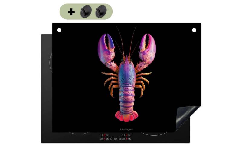 KitchenYeah Küchenrückwand Hummer - Rosa - Hummer - Lila, (1-tlg), Abdeckplatte für Ceranfeld, Herd Inductionsmatte, 71x52 cm von KitchenYeah