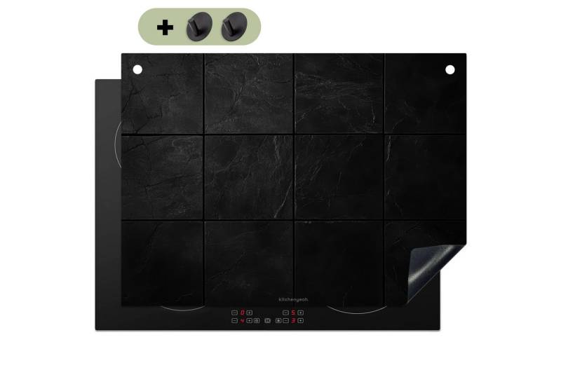 KitchenYeah Küchenrückwand Schwarz - Kacheln, (1-tlg), Induktionsabdeckung und Spritzschutz, Küchenzubehör, 70x55 cm von KitchenYeah