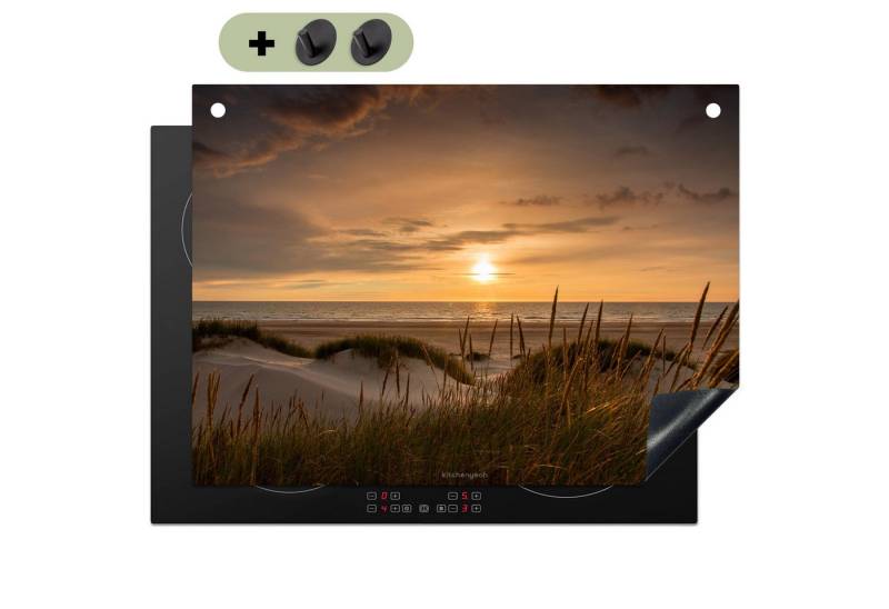 KitchenYeah Küchenrückwand Strand - Dünen - Sonnenuntergang, (1-tlg), Abdeckplatte für Ceranfeld, Herd Inductionsmatte, 71x52 cm von KitchenYeah