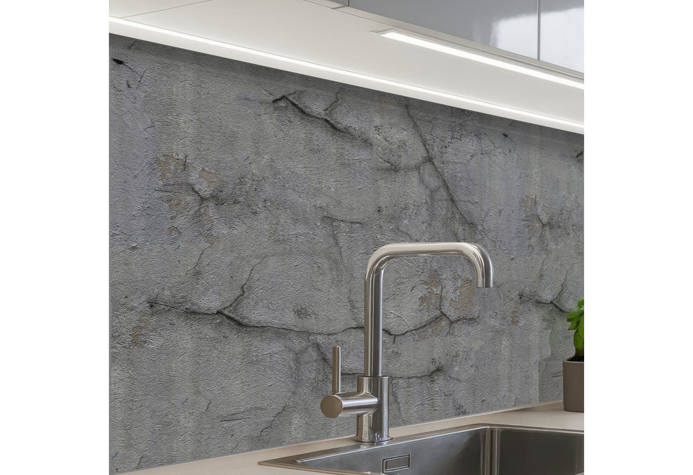 KitchenYeah Küchenrückwand selbstklebend Alt - Beton - Wand, (1-tlg), Spritzschutz, Küche, Rückwand, Küchenwand, Küchenfront, 80x60 cm von KitchenYeah