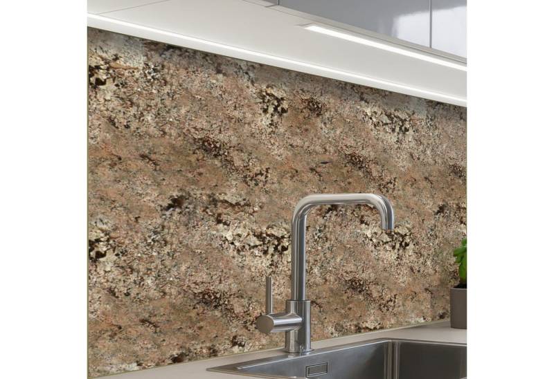 KitchenYeah Küchenrückwand selbstklebend Beige - Granit - Grob, (1-tlg), Spritzschutz, Küche, Rückwand, Küchenwand, Küchenfront, 80x60 cm von KitchenYeah