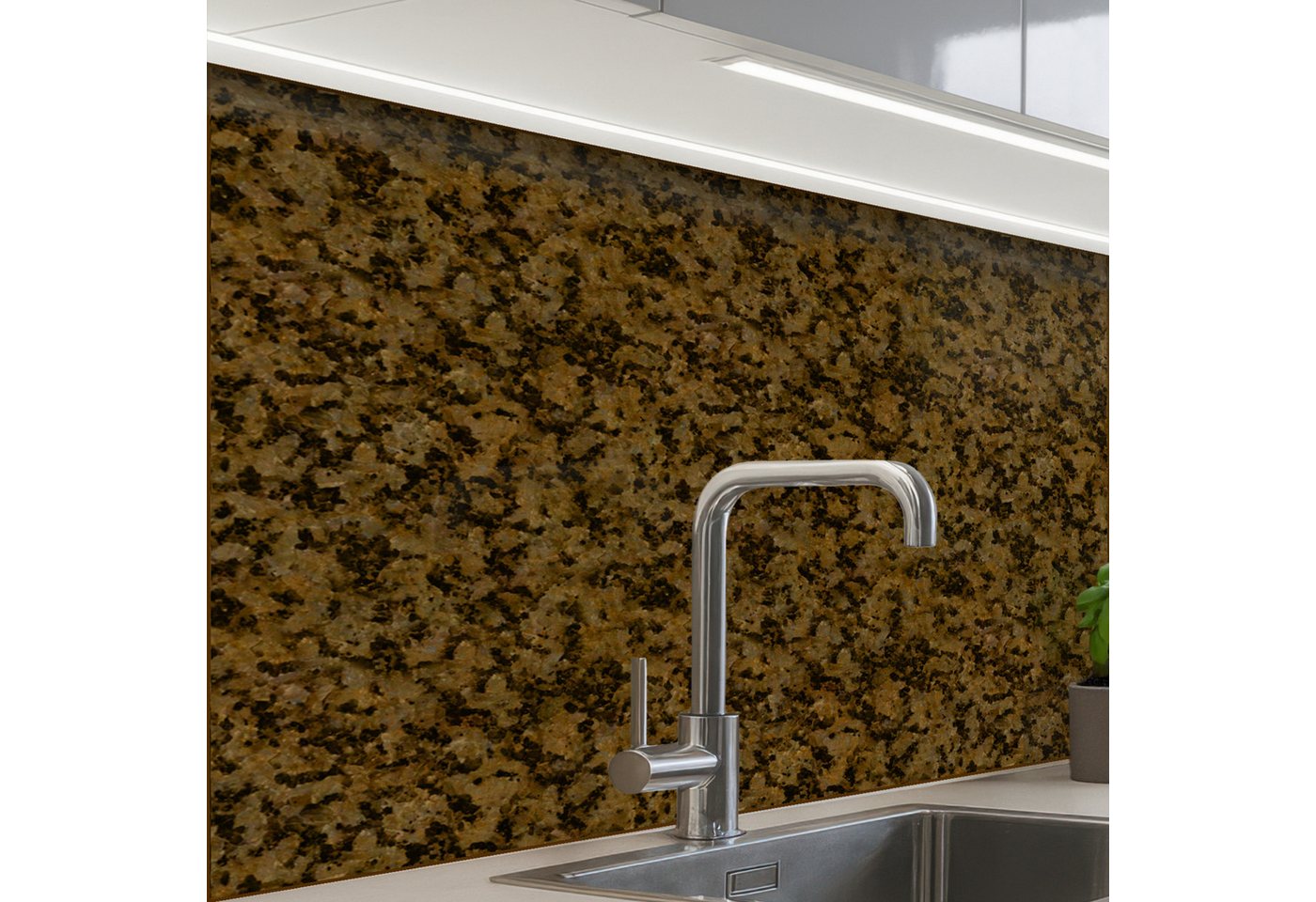 KitchenYeah Küchenrückwand selbstklebend Braun - Flecken - Granit, (1-tlg), Spritzschutz, Küche, Rückwand, Küchenwand, Küchenfront, 80x60 cm von KitchenYeah