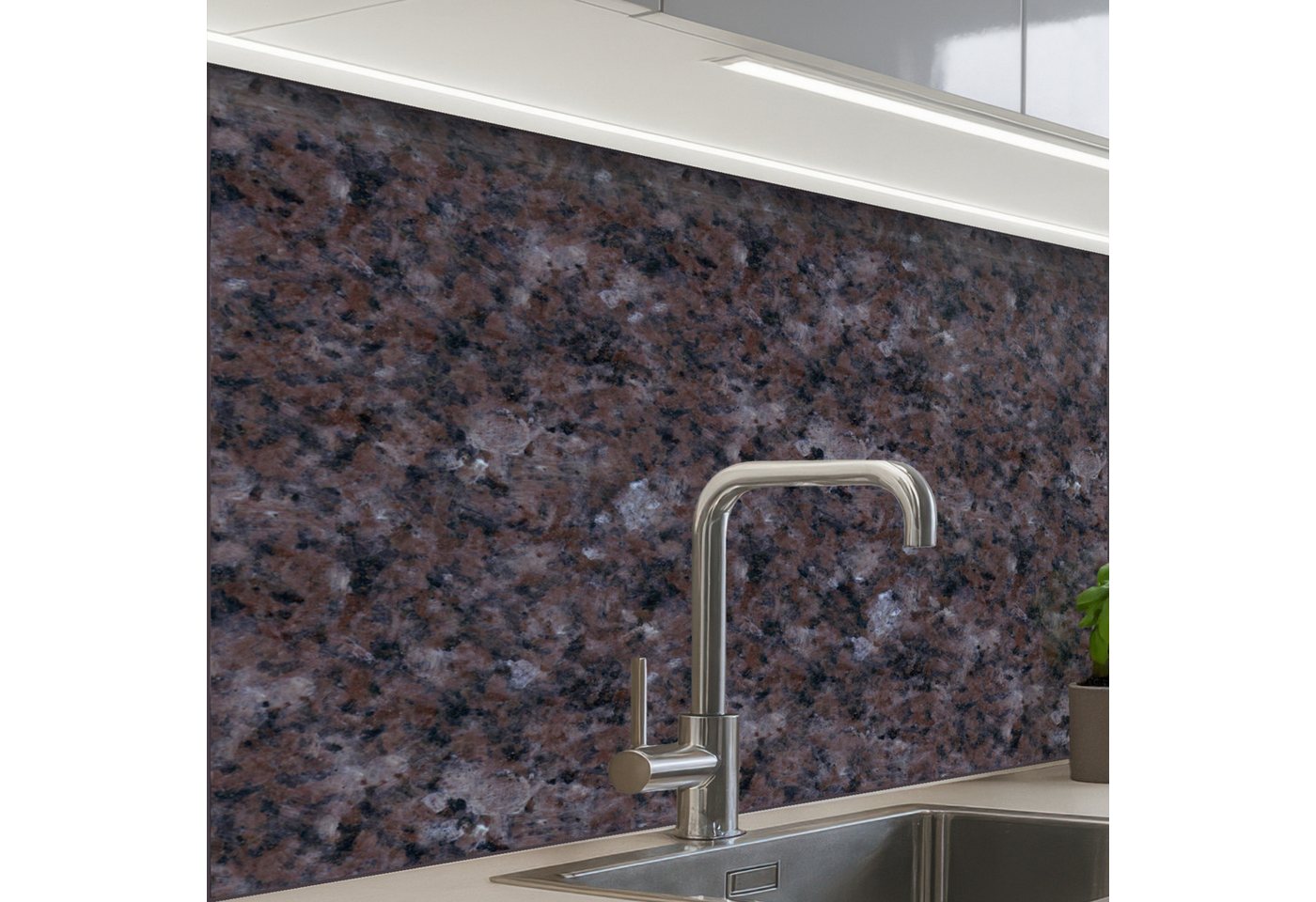 KitchenYeah Küchenrückwand selbstklebend Granit - Schwarz - Grau - Beizen, (1-tlg), Spritzschutz, Küche, Rückwand, Küchenwand, Küchenfront, 80x60 cm von KitchenYeah