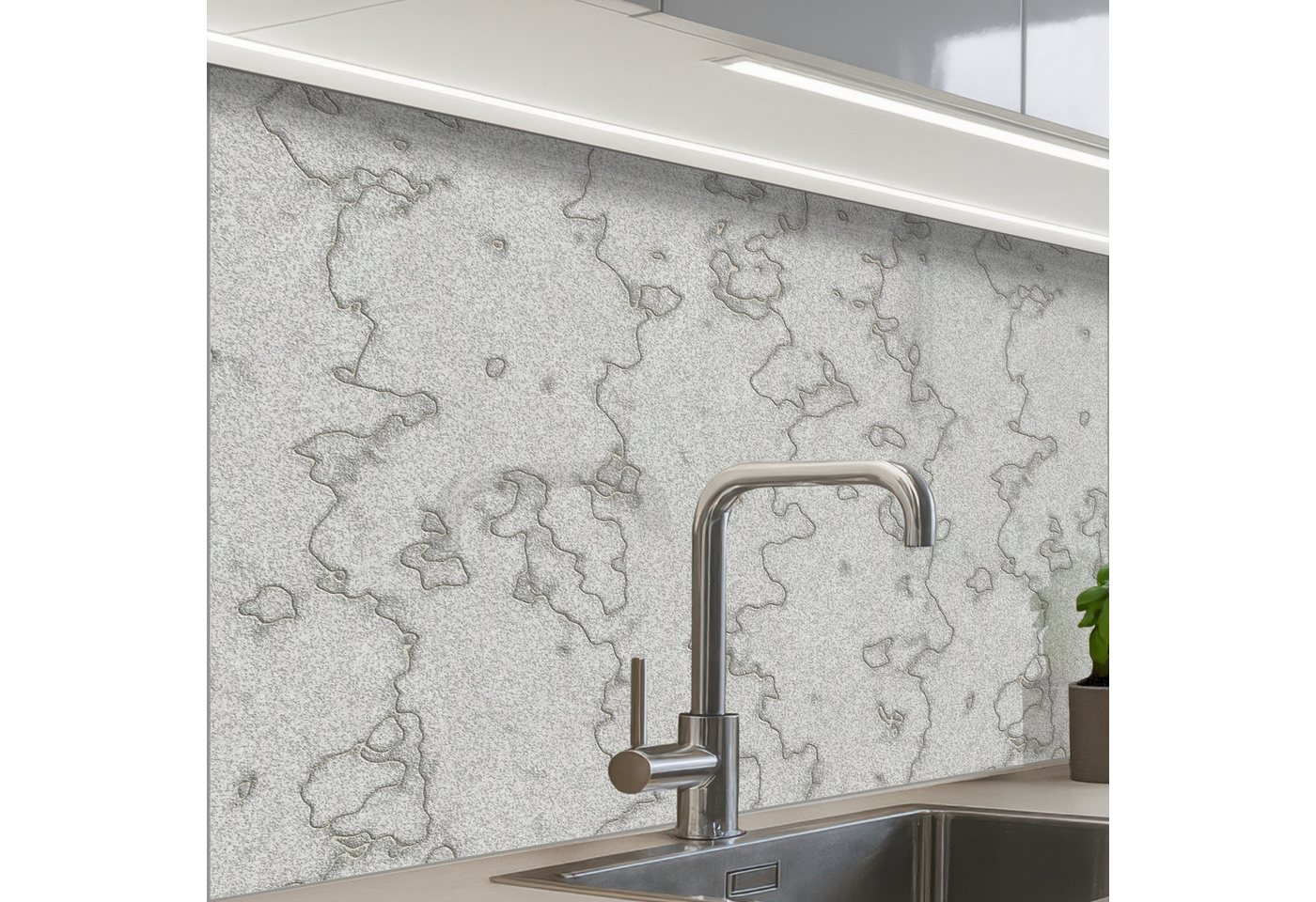 KitchenYeah Küchenrückwand selbstklebend Grau - Wand - Linien, (1-tlg), Spritzschutz, Küche, Rückwand, Küchenwand, Küchenfront, 80x60 cm von KitchenYeah