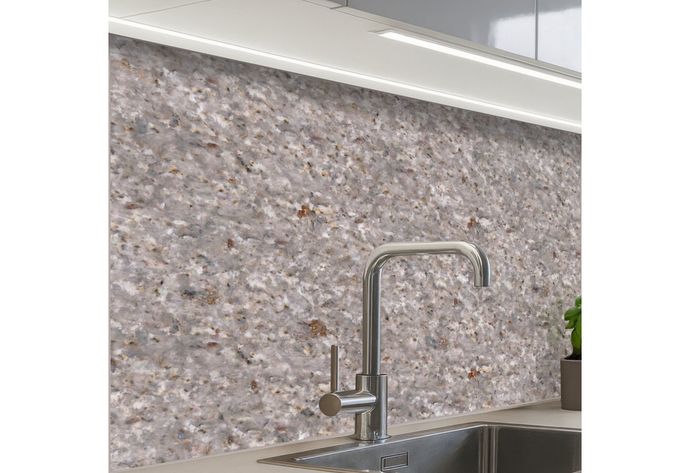 KitchenYeah Küchenrückwand selbstklebend Hell - Grau - Textur, (1-tlg), Spritzschutz, Küche, Rückwand, Küchenwand, Küchenfront, 80x60 cm von KitchenYeah