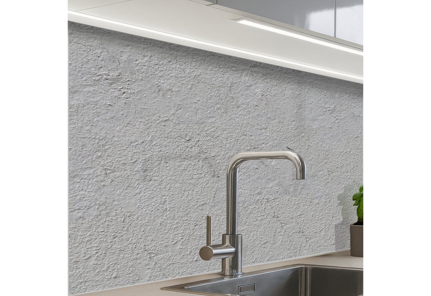 KitchenYeah Küchenrückwand selbstklebend Hell - Grau - Wand, (1-tlg), Spritzschutz, Küche, Rückwand, Küchenwand, Küchenfront, 80x60 cm von KitchenYeah