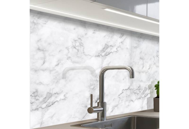 KitchenYeah Küchenrückwand selbstklebend Klassisch - Marmor - Adern - Grau, (1-tlg), Spritzschutz, Küche, Rückwand, Küchenwand, Küchenfront, 80x60 cm von KitchenYeah
