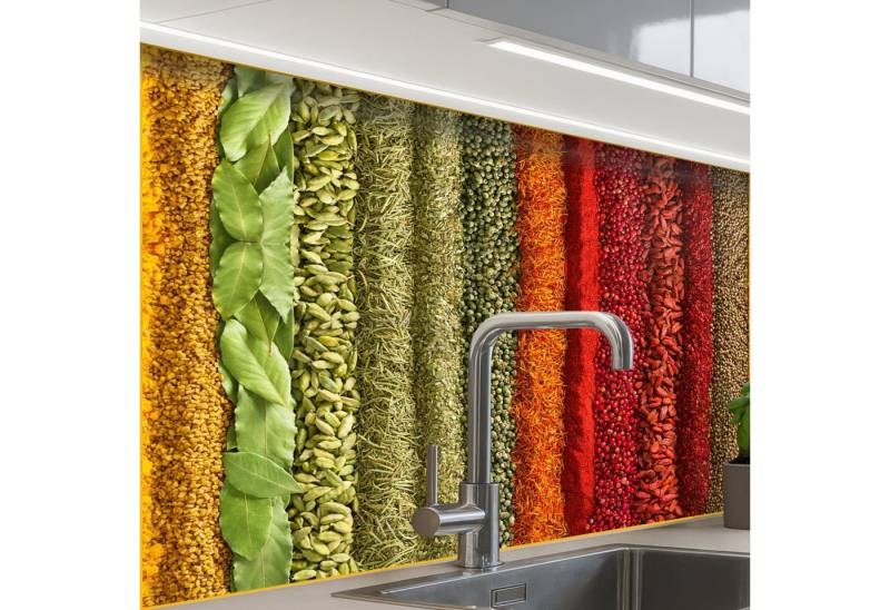 KitchenYeah Küchenrückwand selbstklebend Kräuter - Gewürze - Farbenfroh, (1-tlg), Spritzschutz, Küche, Rückwand, Küchenwand, Küchenfront, 80x60 cm von KitchenYeah