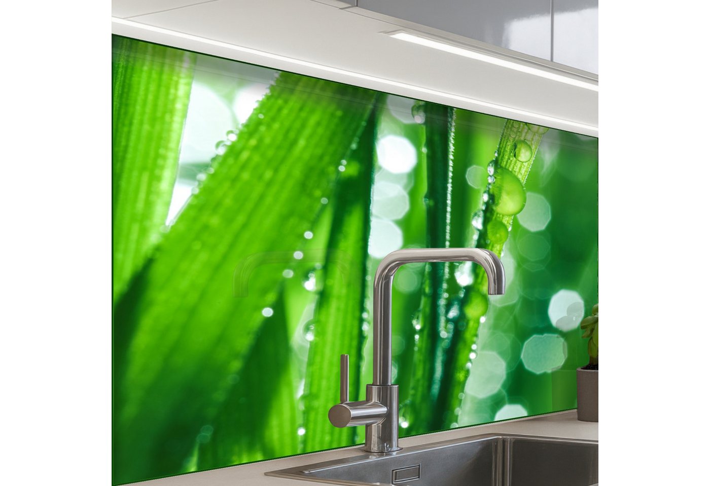 KitchenYeah Küchenrückwand selbstklebend Natur - Gras - Grün, (1-tlg), Spritzschutz, Küche, Rückwand, Küchenwand, Küchenfront, 80x60 cm von KitchenYeah