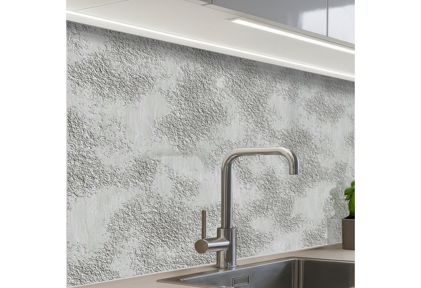 KitchenYeah Küchenrückwand selbstklebend Rauh - Grau - Stein, (1-tlg), Spritzschutz, Küche, Rückwand, Küchenwand, Küchenfront, 80x60 cm von KitchenYeah