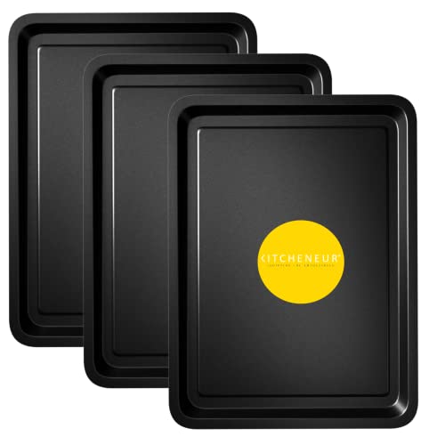 Essentials-Backblech-Set, 32 cm, antihaftbeschichtet, Multi-Pack-Set, Ofenform, spülmaschinenfest und leicht zu reinigen. KITCHENEUR® von Kitcheneur