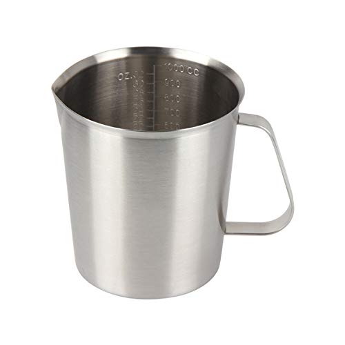 Kitchnexus Messbecher Edelstahl 1,5L, Milchkännchen Messkanne Milk Pitcher für Küche Kaffee Latte Cappuccino von Kitchnexus
