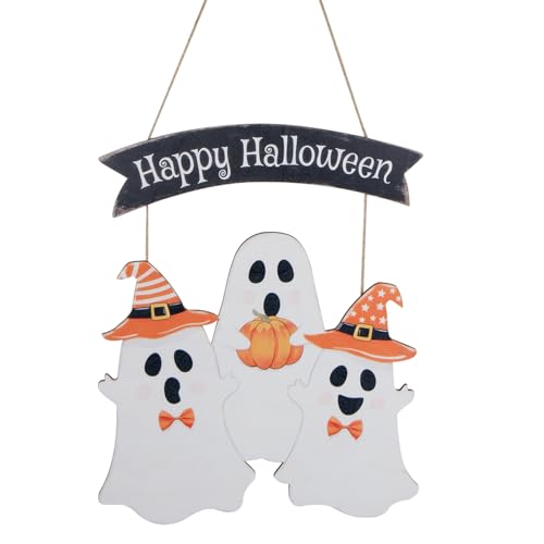 Kitchnexus Halloween Deko Türkranz Holz Türschild Willkommenskranz Wanddekoration Halloween Kranz für Haustür und Wand (款式B) von Kitchnexus