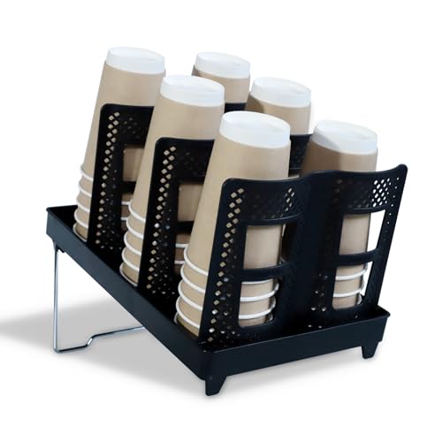 Kitchnexus Kaffebecher Halter 6 Fächer Einwegbecher Organizer Kunststoff Tassenhalter für Kaffeestation, Bar, Küche von Kitchnexus