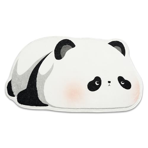 Kitcmat Niedlicher Panda-Teppich, rutschfest, weich, waschbar, lustig, unregelmäßig geformt, Badematte für Badezimmer, Schlafzimmer, Wohnzimmer, Panda-Badezimmerdekoration, 43 x 78 cm von Kitcmat