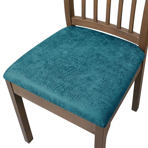 Kitegrese Sitzbezüge für Esszimmerstühle, Stretch-Stuhlsitzbezüge, abnehmbare, waschbare Stuhlsitzschutzkissen-Schonbezüge, für das Küchenbüro(Peacock Blue) von Kitegrese