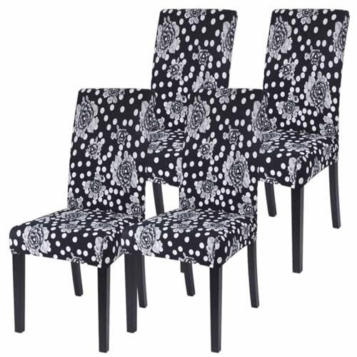 Kitegrese Stretch-Stuhlhussen für Esszimmerstühle, Stuhlschutz mit universeller Passform für den Schutz von Wohndekorationsmöbeln, waschbar und staubdicht(A,4) von Kitegrese