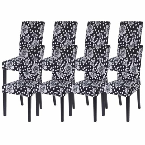 Kitegrese Stretch-Stuhlhussen für Esszimmerstühle, Stuhlschutz mit universeller Passform für den Schutz von Wohndekorationsmöbeln, waschbar und staubdicht(A,8) von Kitegrese