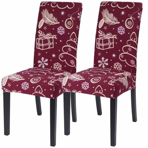 Kitegrese Stretch-Stuhlhussen für Esszimmerstühle, Stuhlschutz mit universeller Passform für den Schutz von Wohndekorationsmöbeln, waschbar und staubdicht(F,2) von Kitegrese