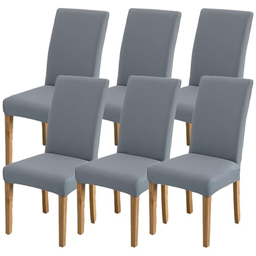 Kitegrese Stretch-Stuhlhussen für Esszimmerstühle, universelle Passform, Stuhlschutz für die Inneneinrichtung, Möbelschutz, waschbar, staubdicht(Gray Blue,6) von Kitegrese