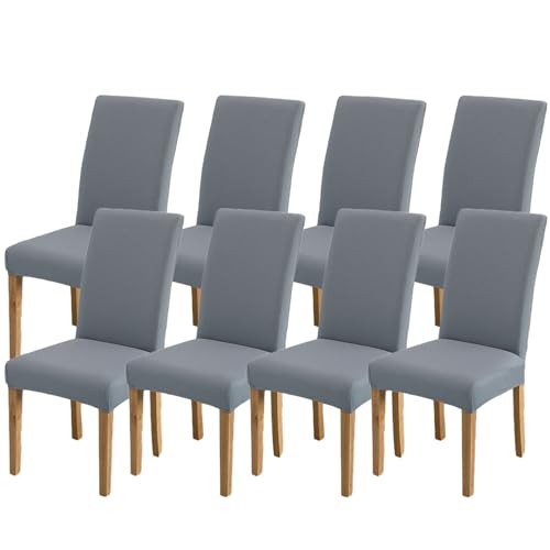 Kitegrese Stretch-Stuhlhussen für Esszimmerstühle, universelle Passform, Stuhlschutz für die Inneneinrichtung, Möbelschutz, waschbar, staubdicht(Gray Blue,8) von Kitegrese
