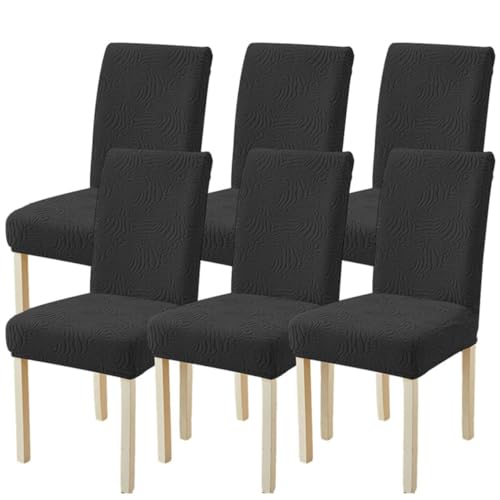 Kitegrese Stuhlhussen für Esszimmerstühle, elastische, abnehmbare und waschbare Stuhlschutzbezüge für das Bankett im Esszimmer(D,6) von Kitegrese