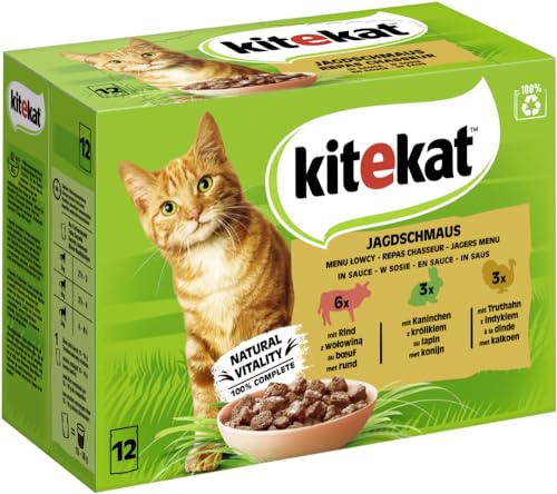 KITEKAT Portionsbeutel Multipack Jagdschmaus in Sauce 12x85g von Kitekat
