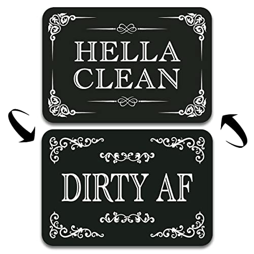 Geschirrspülermagnet Clean Dirty Schild Hella Clean and Dirty Af Magnet Clean Dirty Magnet für Spülmaschine von QMMD