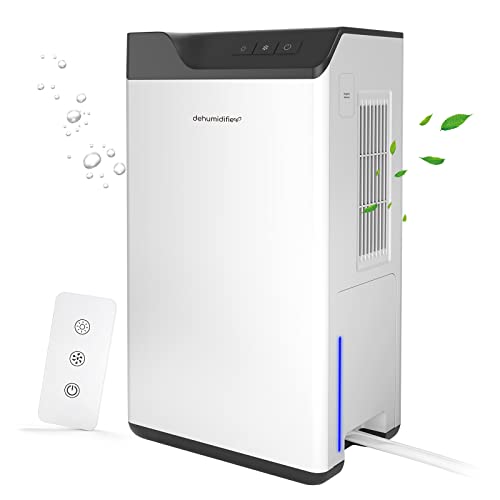 Luftentfeuchter Elektrisch-Kitette, Dualer Halbleiter Dehumidifier,Fernbedienung,2L Wassertank & 1.5m Entwässerungsschlauch,750 ml/Tag,Automatisches Abtauen von Kitette