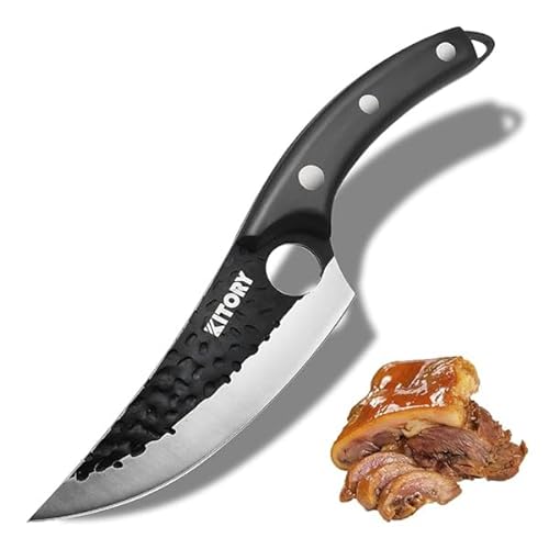 Kitory Kochmesser Küchenmesser Scharf Wikinger Messer Profi Chefmesser Fleischmesser Outdoor Messer für Camping Grill BBQ von Kitory