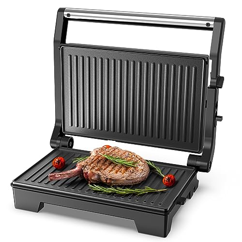 OSTBA Kontaktgrill für alle Toast, Steak und Panini Grill, 3-in-1-Kontaktgrill(Antihaftbeschichtung), mit Kontrollleuchte, 1000 Watt, leicht zu reinigen von Kitpresent