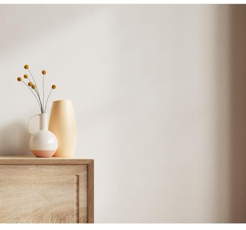 Kitquiver Beige Vliestapete Japanische Leinenstreifenminimalistisch Für Schlafzimmer，Wohnzimmer，Hintergrund，Flur，Lounge 0.53x10m von Kitquiver