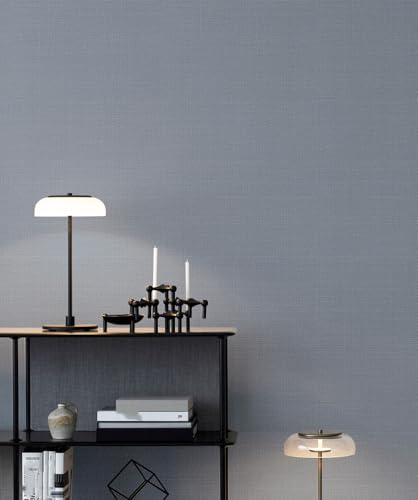 Kitquiver Blaugrau Vliestapete Einfarbige Verdickungvliestapete 3D，Minimalistischer Hintergrund Für Wohnzimmer，Schlafzimmer，Küche 0.53x10m von Kitquiver